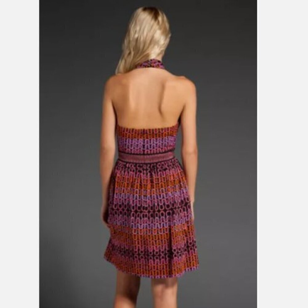 Trina Turk Loop De Loop Campania Silk Halter Mini Dress Size 4 - Picture 3 of 12